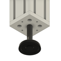 30-M16D60-1 MODULAR SOLUTIONS PLASTIC FOOT<br>60 DIA, M16 W/ JAM NUT